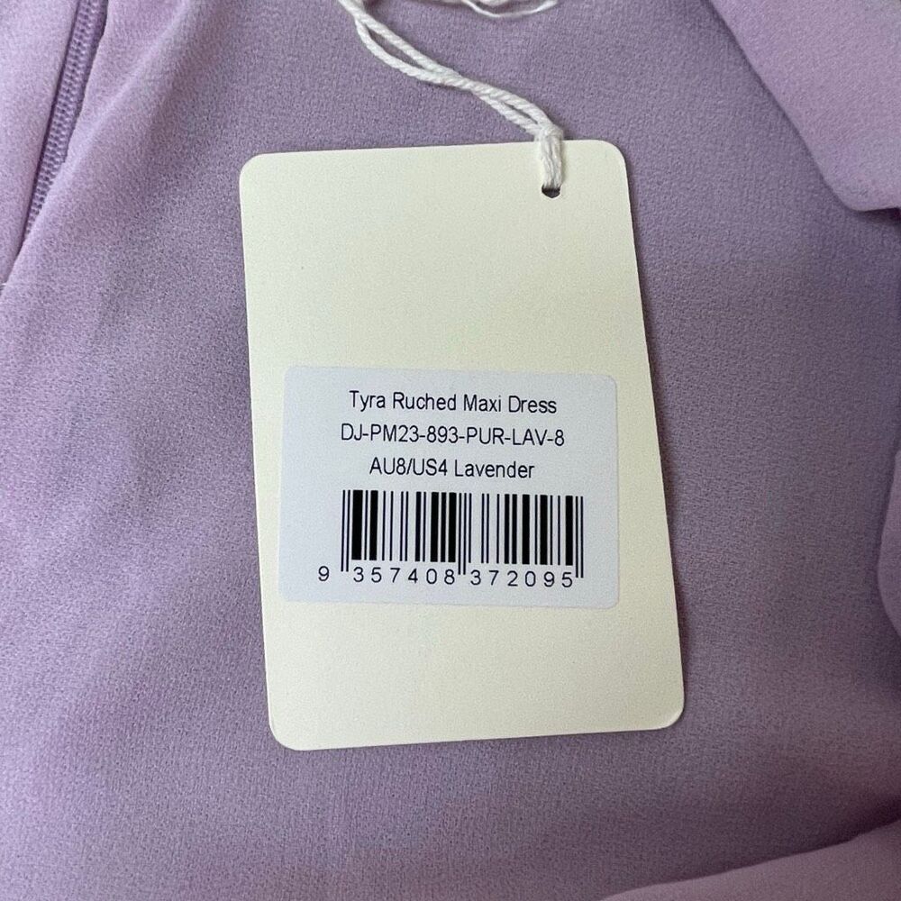 Peppermayo Tyra Ruched Maxi Dress Lavender Size 4 - Picture 8 of 10